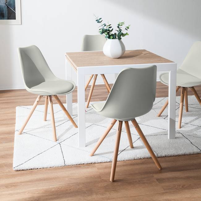 Esszimmerstuhl 48 x 84 x 54cm 2er Set Grau/Hellgrau
