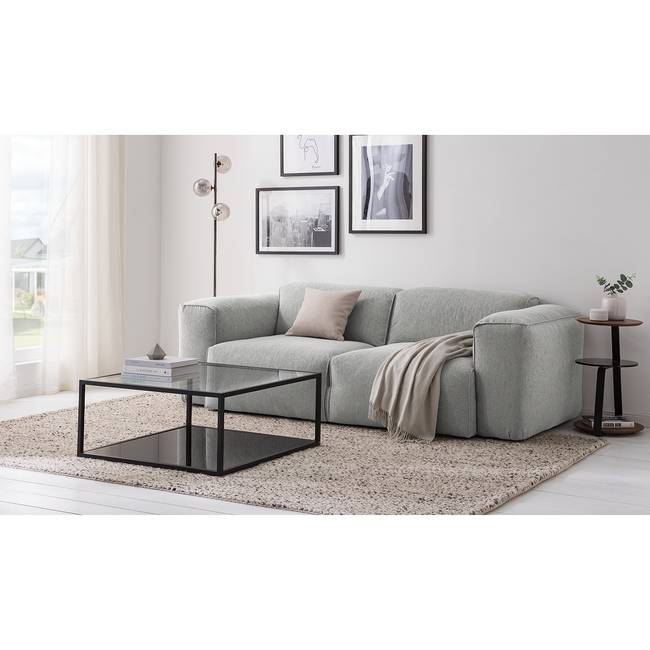 2-Sitzer Sofa Grau Webstoff Saia 220 x 71 x 102cm Modern