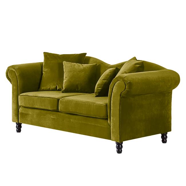 2-Sitzer Sofa Grün/Olivgrün Stoff Chepi 185 x 84 x 79cm Glamour