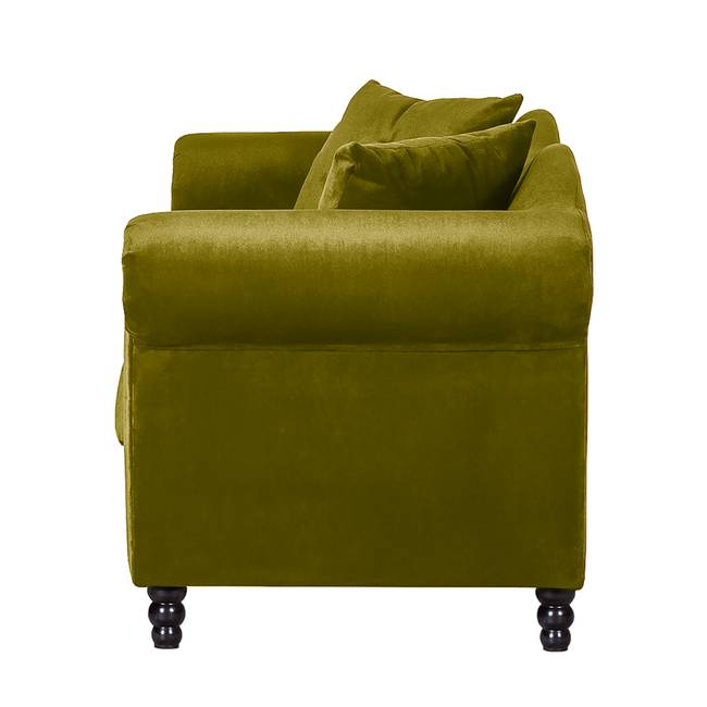 2-Sitzer Sofa Grün/Olivgrün Stoff Chepi 185 x 84 x 79cm Glamour