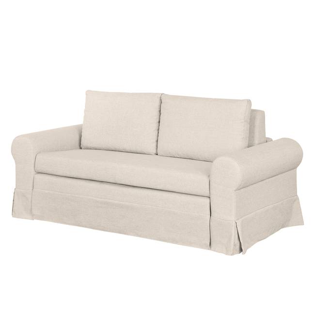 Schlafsofa Country mit Husse Beige/Creme Stoff Doran 205cm Landhaus