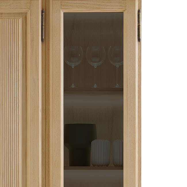 Vitrinenschrank II 153 x 217 x 42cm ohne Beleuchtung Beige