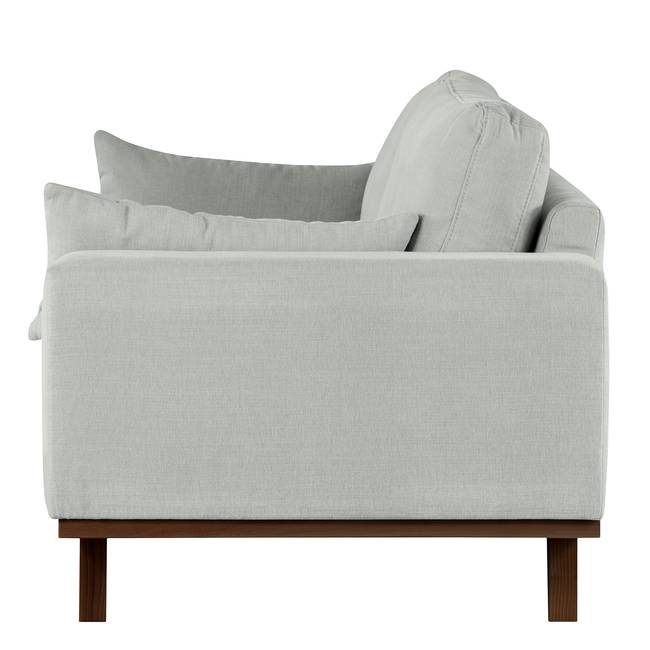 3-Sitzer Sofa Grau/Grau Baumwollstoff Vele 237 x 81 x 88cm Buche Dunkel Retro