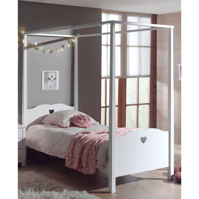 Himmelbett Amori I 90 x 200cm Weiß