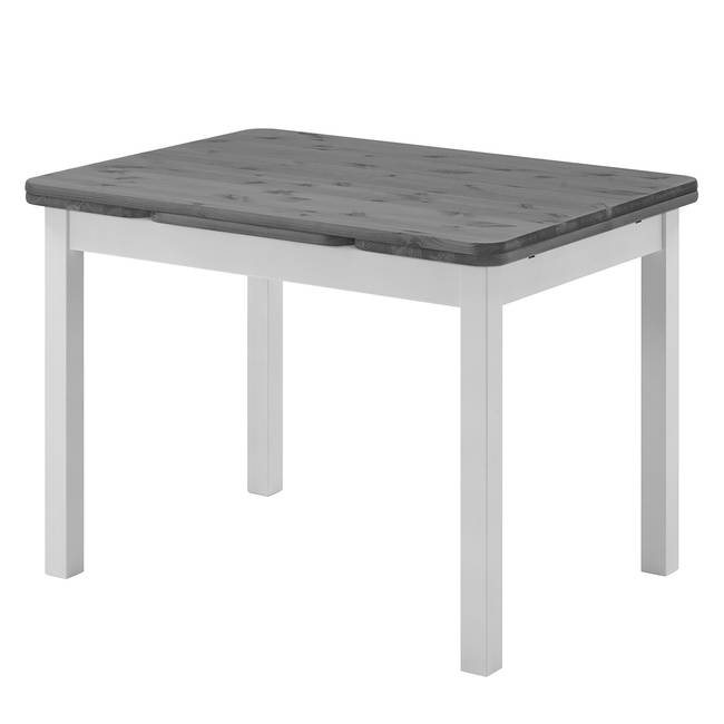 Esstisch mit Ansteckplatten 104 x 77 cm Grau/Weiß/Kiefer Grau/Kiefer Weiß