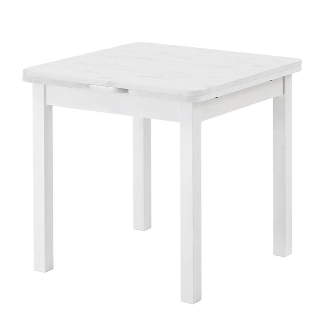 Esstisch Bastide mit Ansteckplatten 77 x 77 cm Weiß/Kiefer Weiß