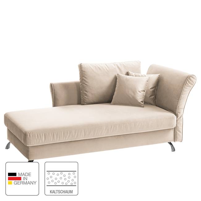 Recamiere Habay Beige/Hellbeige Webstoff 178 x 84 x 105cm Armlehne davorstehend rechts Glamour