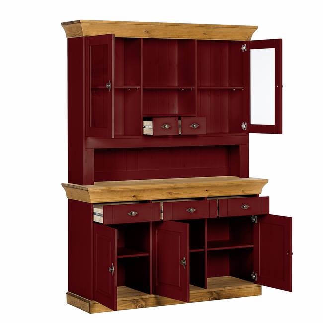 Buffet I 143 x 197 x 45cm Rot/Braun/Kiefer