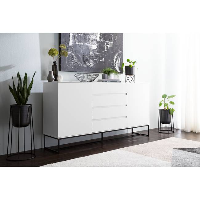Sideboard II 165 x 86 x 40cm Weiß/Matt Weiß