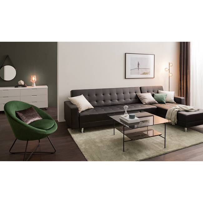 Loungesessel Eicken Grün/Antikgrün Samt Vilda 82 x 81 x 71cm