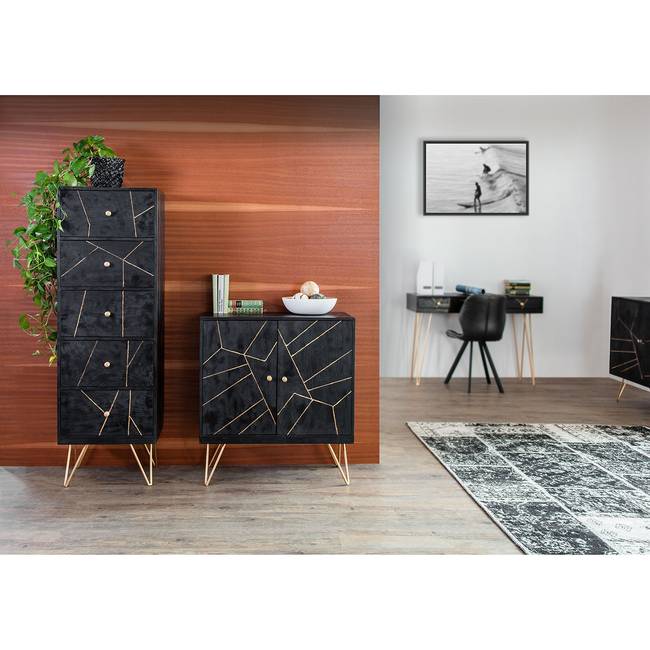 Kommode II 80 x 87 x 43cm Schwarz