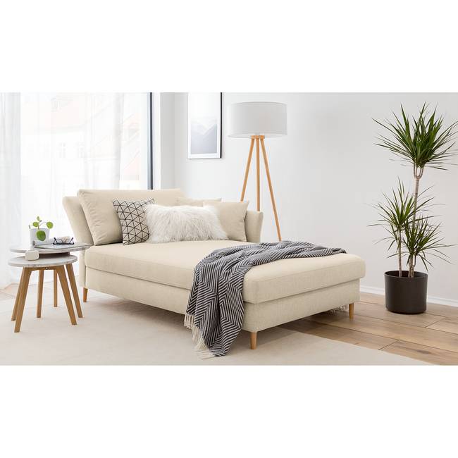 Recamiere Hillarys II Beige/Creme Webstoff 110cm Ausrichtung links Skandi