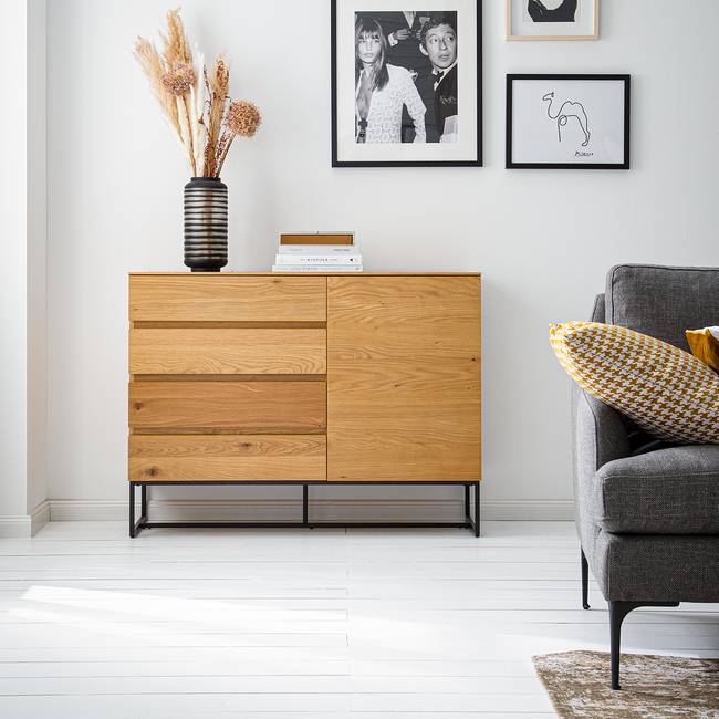 Kommode 115 x 86 x 40cm Braun/Eiche