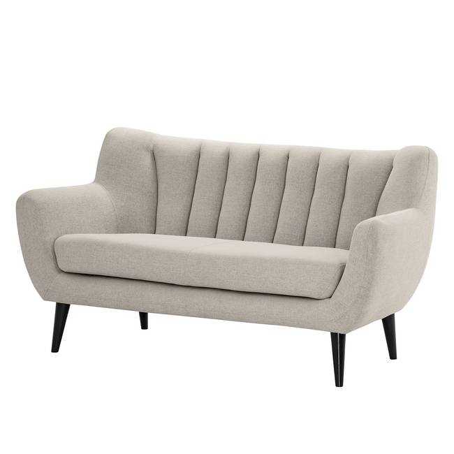 Sofa Polva I 2-Sitzer Grau/Lichtgrau Webstoff Nere 155 x 82 x 81cm Skandi