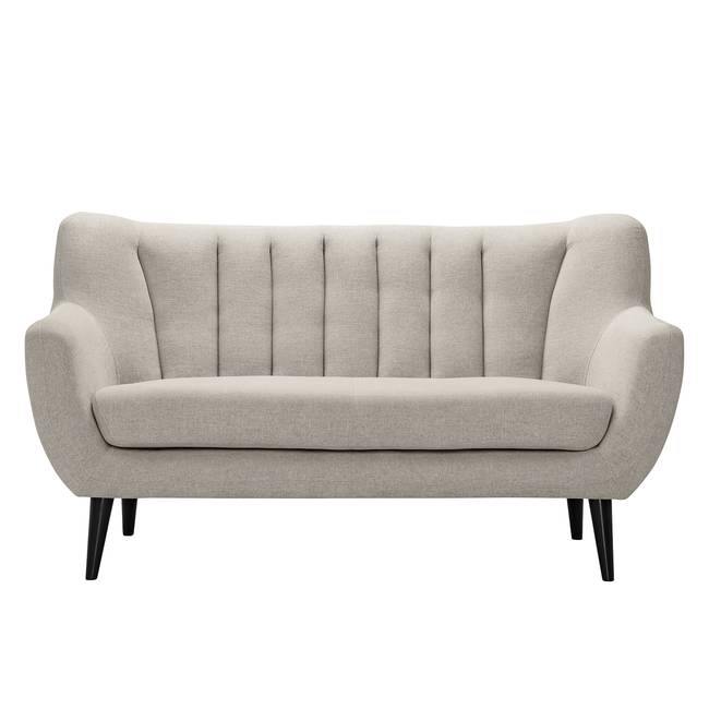 Sofa Polva I 2-Sitzer Grau/Lichtgrau Webstoff Nere 155 x 82 x 81cm Skandi