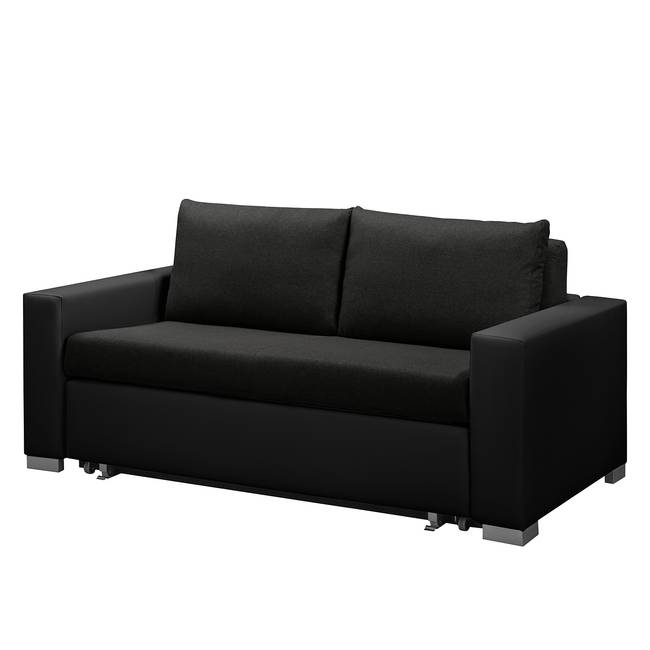 Schlafsofa Basic Schwarz/Schwarz Kunstleder Koda / Stoff Doran 173cm mit Schlaffunktion Modern