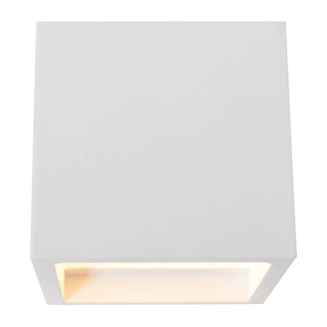 LED-Wandleuchte Novi 12 x 12 x 12cm Weiß Material: Stein Nicht austauschbare LEDs Steckverbindung
