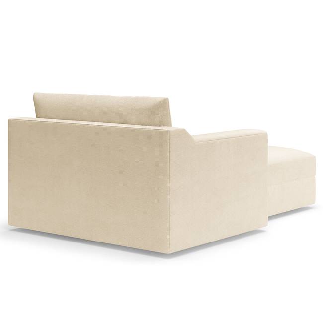 Recamiere Beige/Creme Webstoff Palila 139 x 90 x 199cm Armlehne davorstehend links Modern