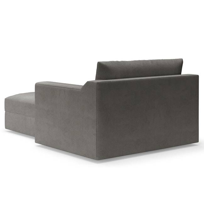 Recamiere Grau/Grau Webstoff Palila 139 x 90 x 199cm Armlehne davorstehend rechts Modern