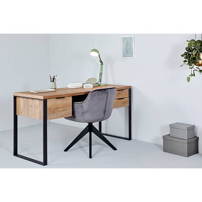Schreibtisch 152 x 76 x 60cm Braun/Eiche Dekor