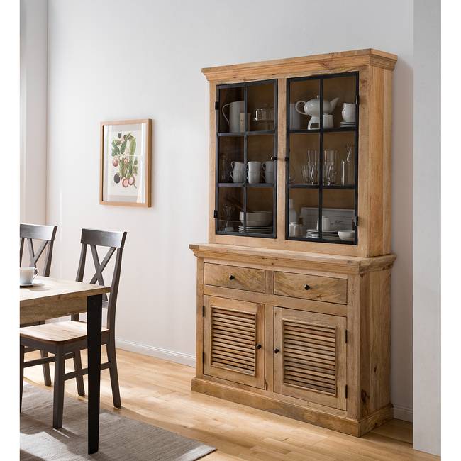 Buffet VIANNE 120 x 200 x 40cm Braun/Beige/Mango