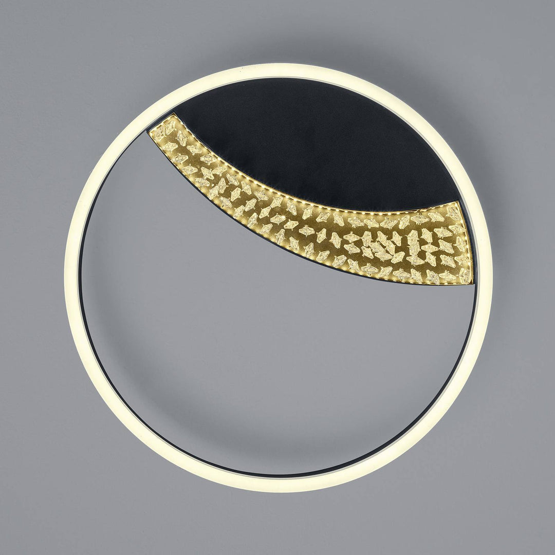 LED-Deckenleuchte Dana mit Kristall-Dekor, schwarz