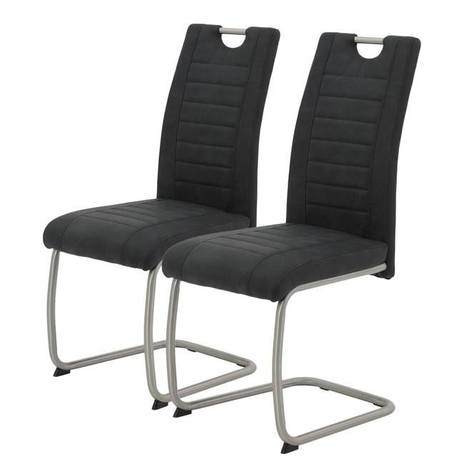 Freischwinger Wisches 43 x 98 x 59cm 2er Set Schwarz/Anthrazit