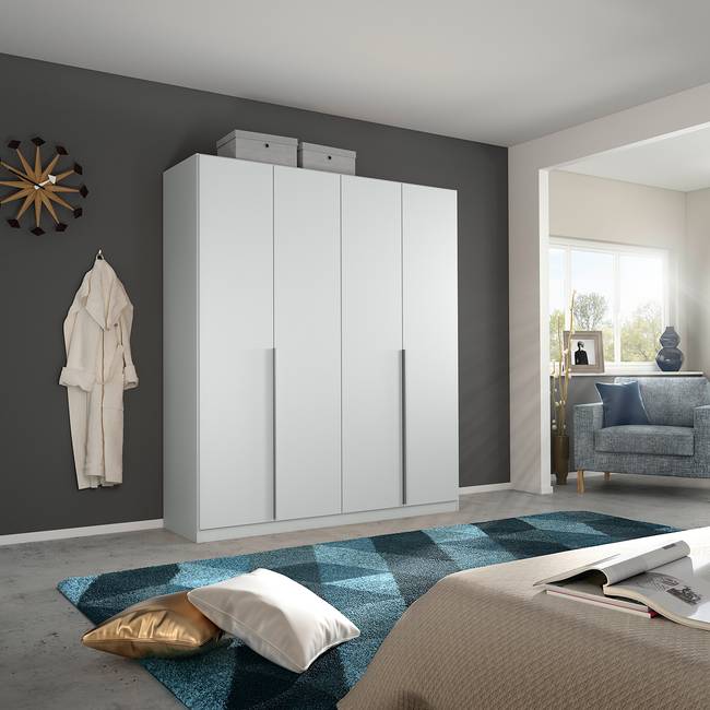 Drehtürenschrank Alabama 181 x 229cm Grau/Grau Premium Aluminium ohne Spiegeltür/-en