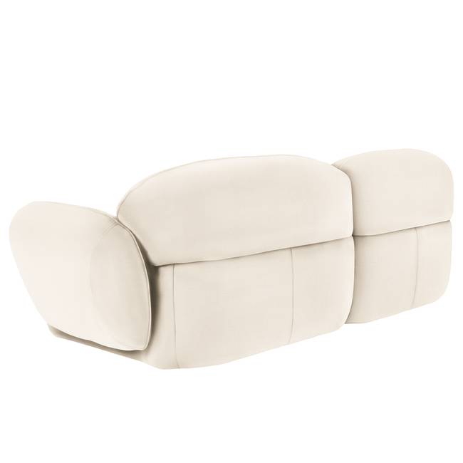 Sofa Vieux Colpo 3-Sitzer Beige/Beige Flachgewebe Meave 244 x 80 x 104cm Glamour