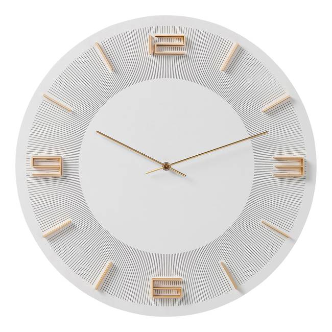 Wanduhr Leonardo Ziffernblatt: mitteldichte Faserplatte lackiert, Aluminium lackiert, Rückwand: Acrylnitril-Butadien-Styrol, Zeiger: Aluminium