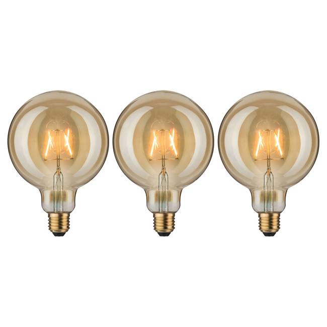 LED-Leuchtmittel Denton 3er-Set 12 x 17 x 12cm Durchsichtig