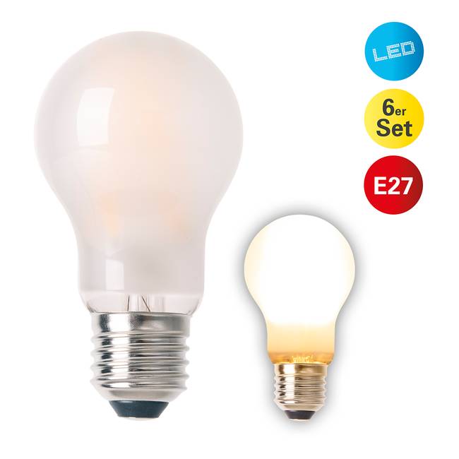 LED-Leuchtmittel Waledas 6er-Set Ø 6cm Weiß