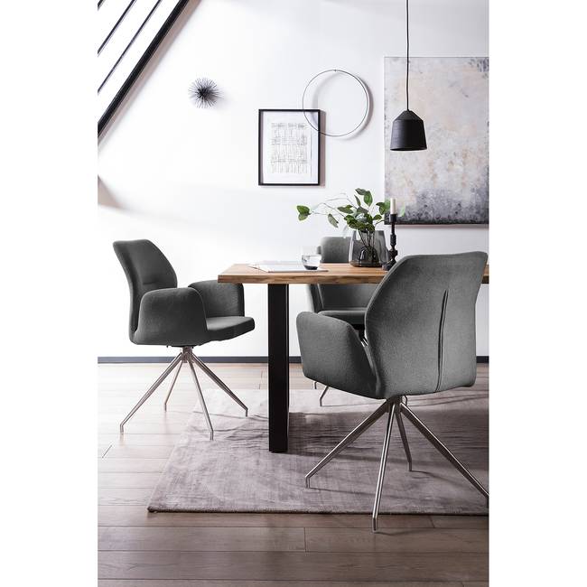 Armlehnstuhl Cervantes 60 x 89 x 62cm Grau/Grau