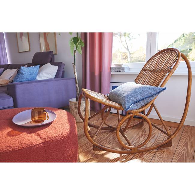 Schaukelsessel Braun Rattan 53 x 96 x 100cm
