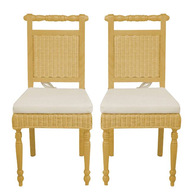 Rattanstuhl Blaimont I 2er-Set 46 x 96 x 54cm Beige