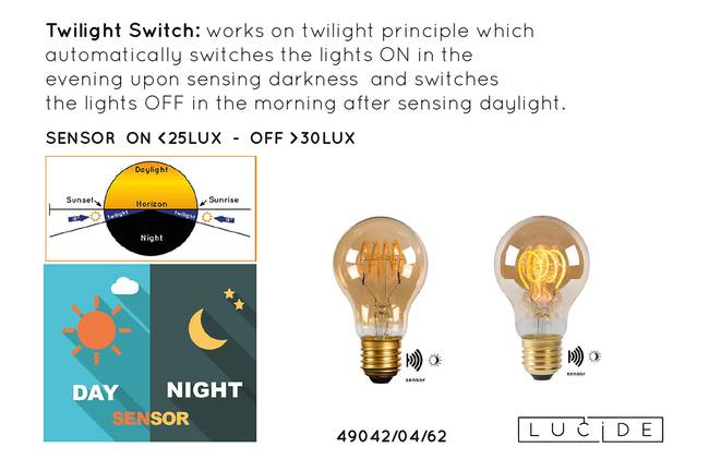 Leuchtmittel Twilight Sendor A60 6 x 11 x 6cm Gelb