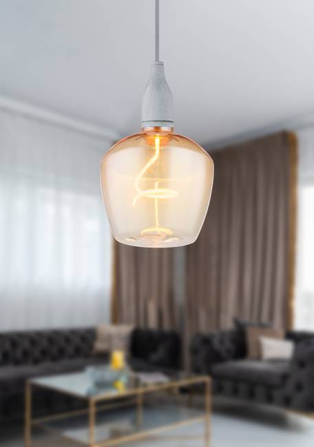 LED-Leuchtmittel Bruck Ø 12cm Orange/Durchsichtig/Bernstein