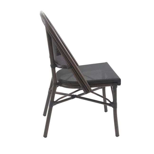 Stapelstuhl Lardin Polyrattan &amp; Aluminium, lackiert Schwarz/Schwarz 47 x 90 x 57cm