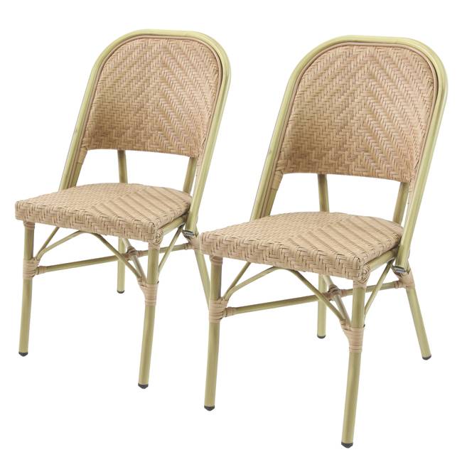 Stapelstuhl Lardin Polyrattan &amp; Aluminium, lackiert Beige/Beige 47 x 90 x 57cm
