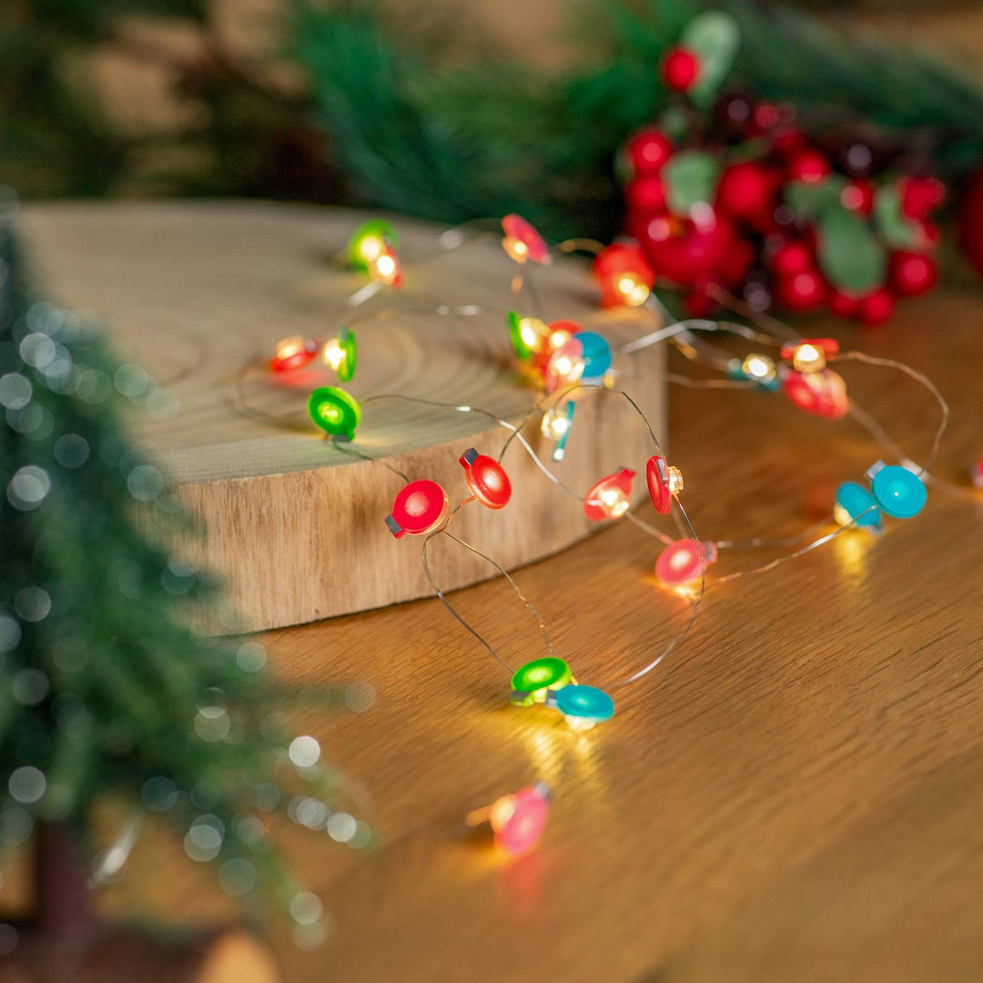 Lindby LED-Lichterkette Motje, Kugeln, rot, grün, 320 cm