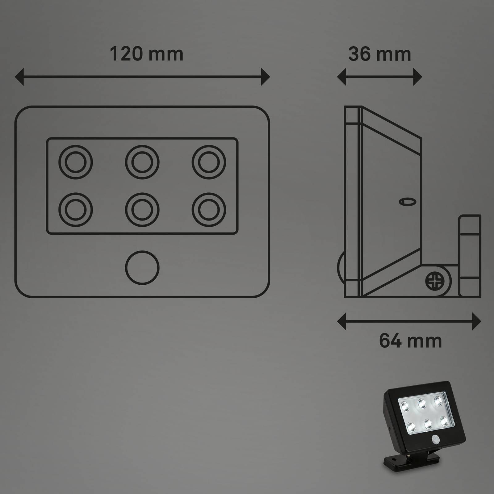 LED-Außenstrahler Kollig mit Sensor, IP54, schwarz