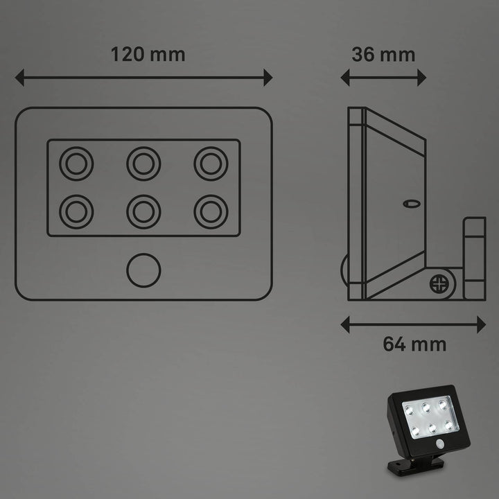 LED-Außenstrahler Kollig mit Sensor, IP54, schwarz