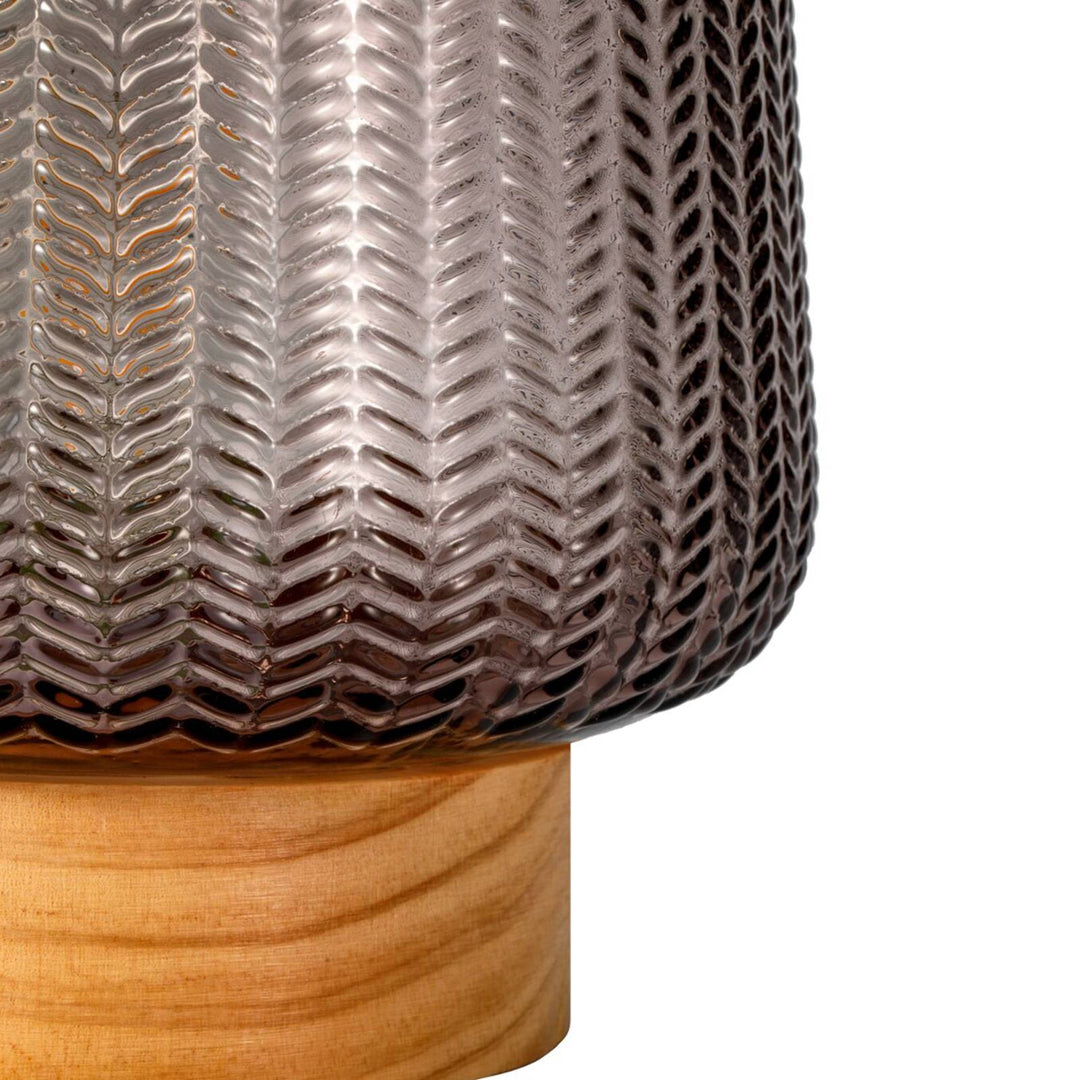 Pauleen Fancy Glamour E27-LED Batterie taupe Holz