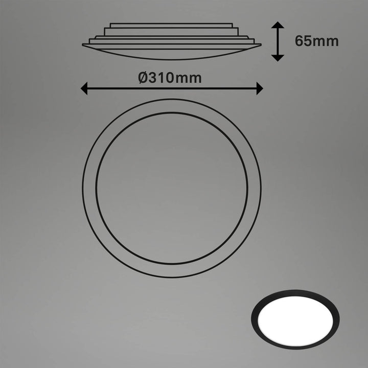 LED-Außendeckenleuchte 3766015 IP44, schwarz