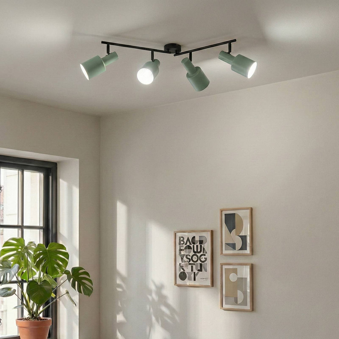 Lindby Deckenstrahler Ovelia, grün, 80 cm, 4-flammig, E27