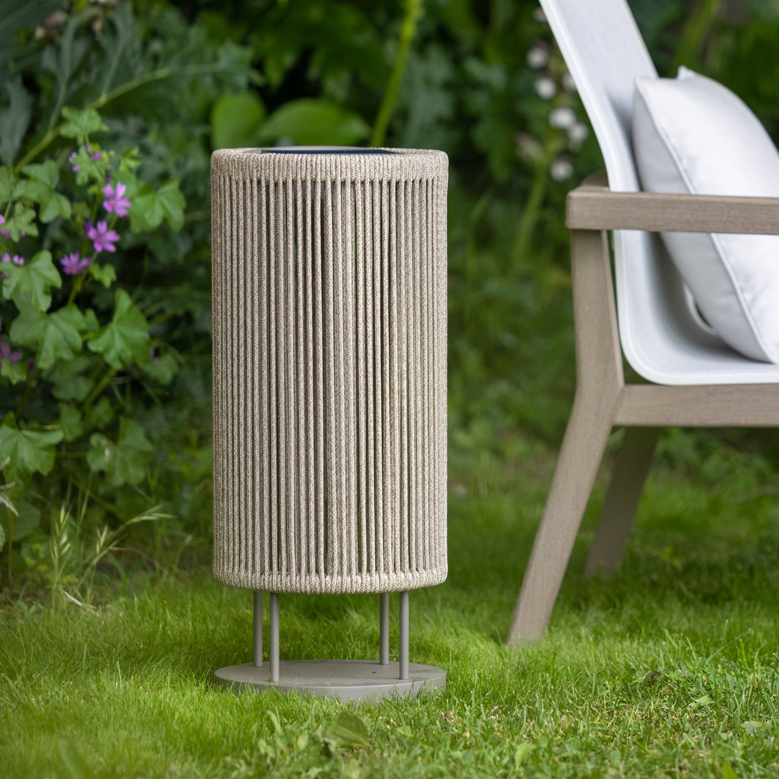 LED-Solar-Bodenleuchte Rop&Strip Höhe 58 cm, 3.000 K, 500 lm