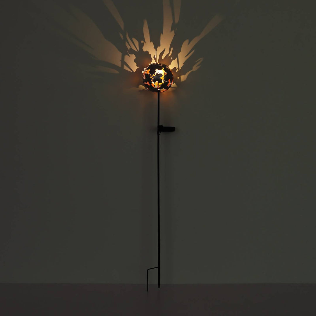 LED-Solar-Erdspießleuchte 36747, Kugel, rostbraun, Metall
