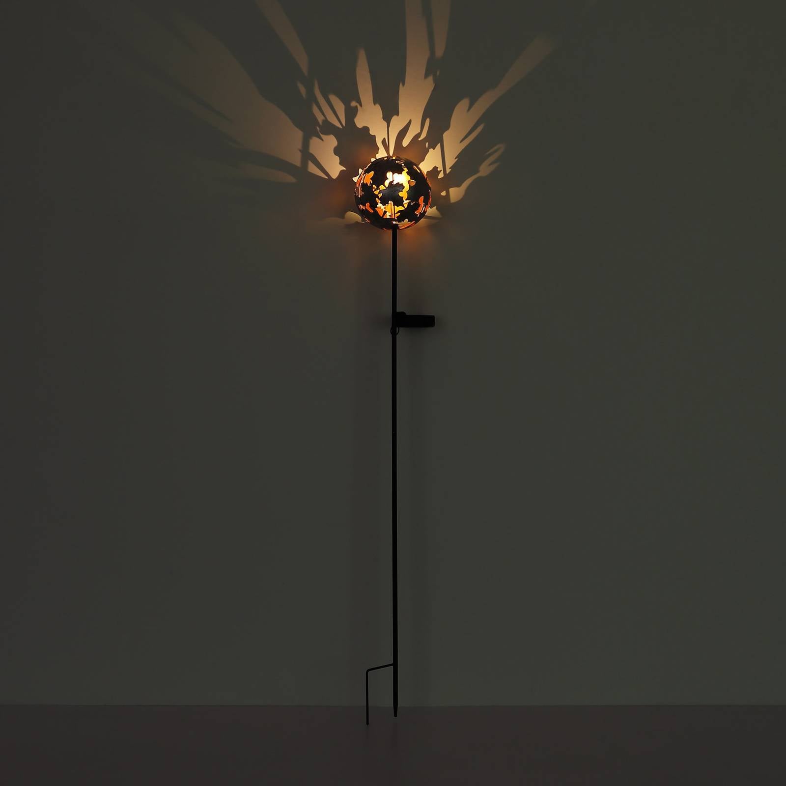 LED-Solar-Erdspießleuchte 36747, Kugel, rostbraun, Metall