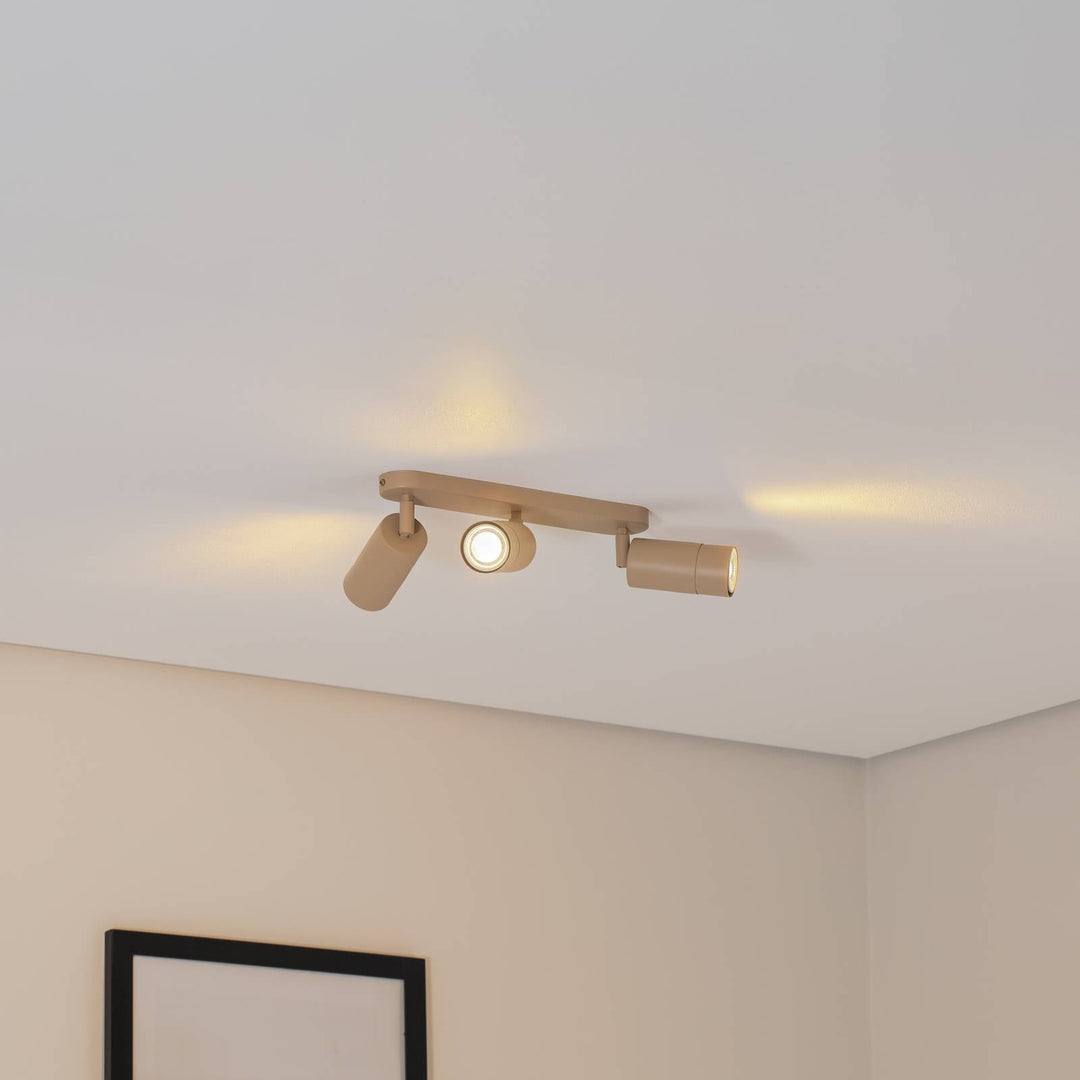 Deckenstrahler Link, beige, Länge 33 cm, 3-flg.