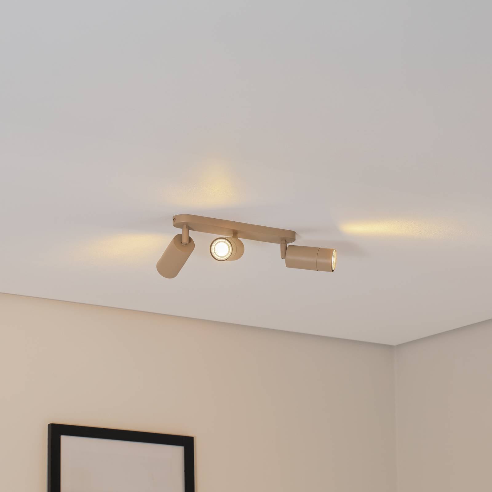 Deckenstrahler Link, beige, Länge 33 cm, 3-flg.
